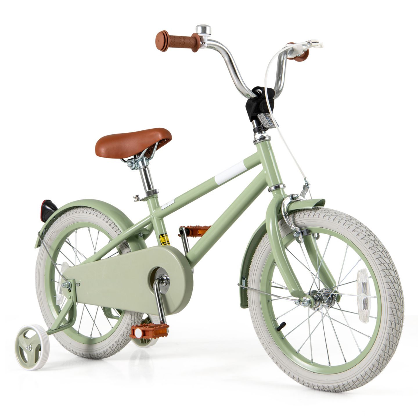 Детская игрушка Slickblue Adjustable-Handlebar and Adjustable-Saddle Kids Bike, от 3 лет, цвет: Зелёный / Коричневый — фото 1