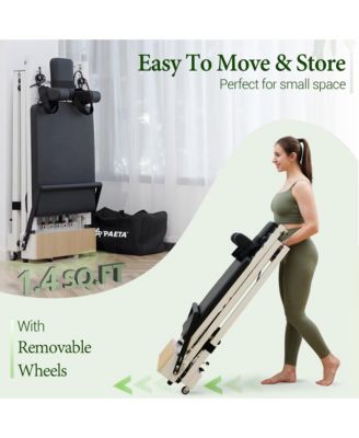 91" Adjustable Height Pilates Reformer – Piano Wire Springs, Jump Board, Foldable Design