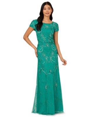 Women's Floral Sequin Gown 