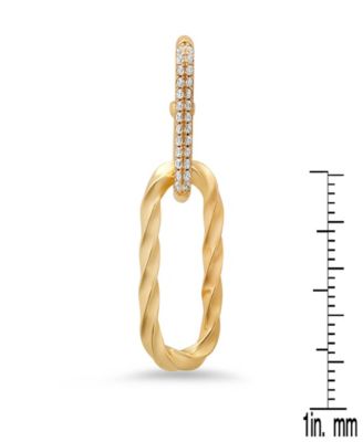 Women's 18K Gold Plated Brass Paper Clip Simulated Diamonds Earrings