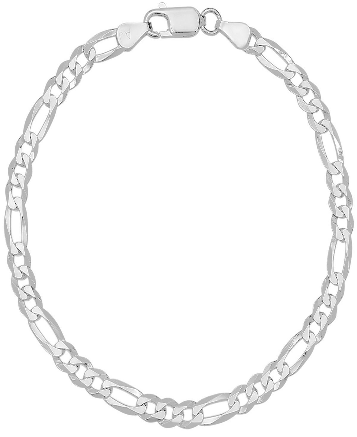 Steeltime Men's Sterling Silver Figaro Link Chain Bracelet