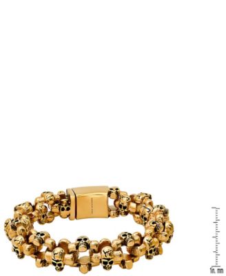 Men’s 18K Gold-Plated Stainless-Steel Skull Links Bracelet