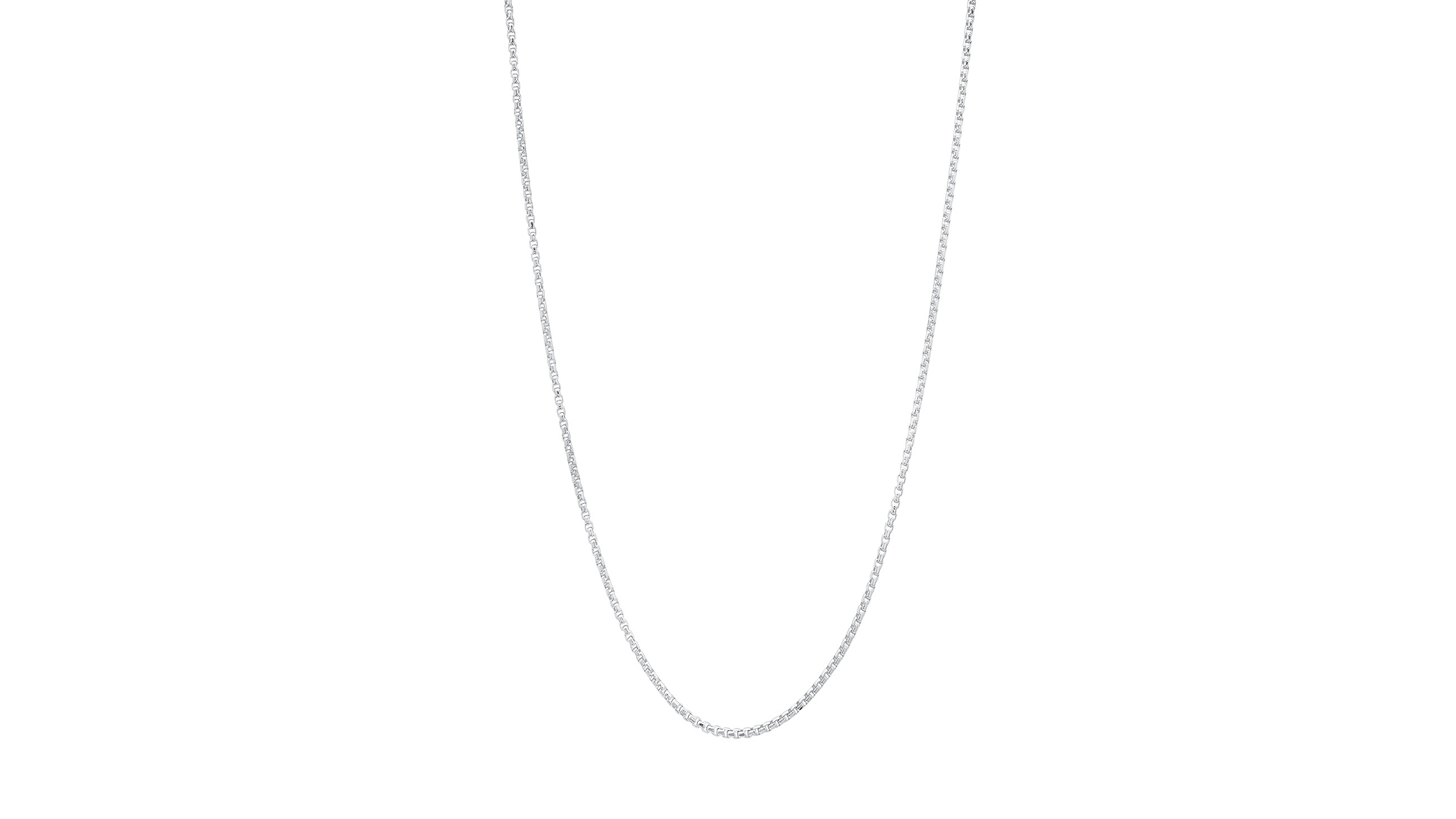 Steeltime Unisex Sterling Silver Box Chain Necklace