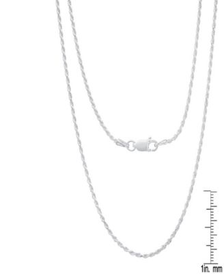 Unisex Sterling Silver Rope Chain Necklace