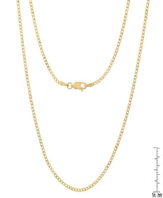 Unisex 14K Gold Plated Cuban Superflat Chain Necklace