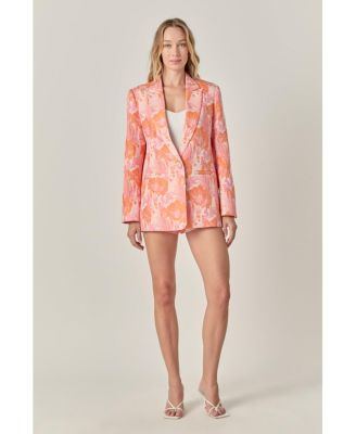 Women's Floral Jacquard Blazer