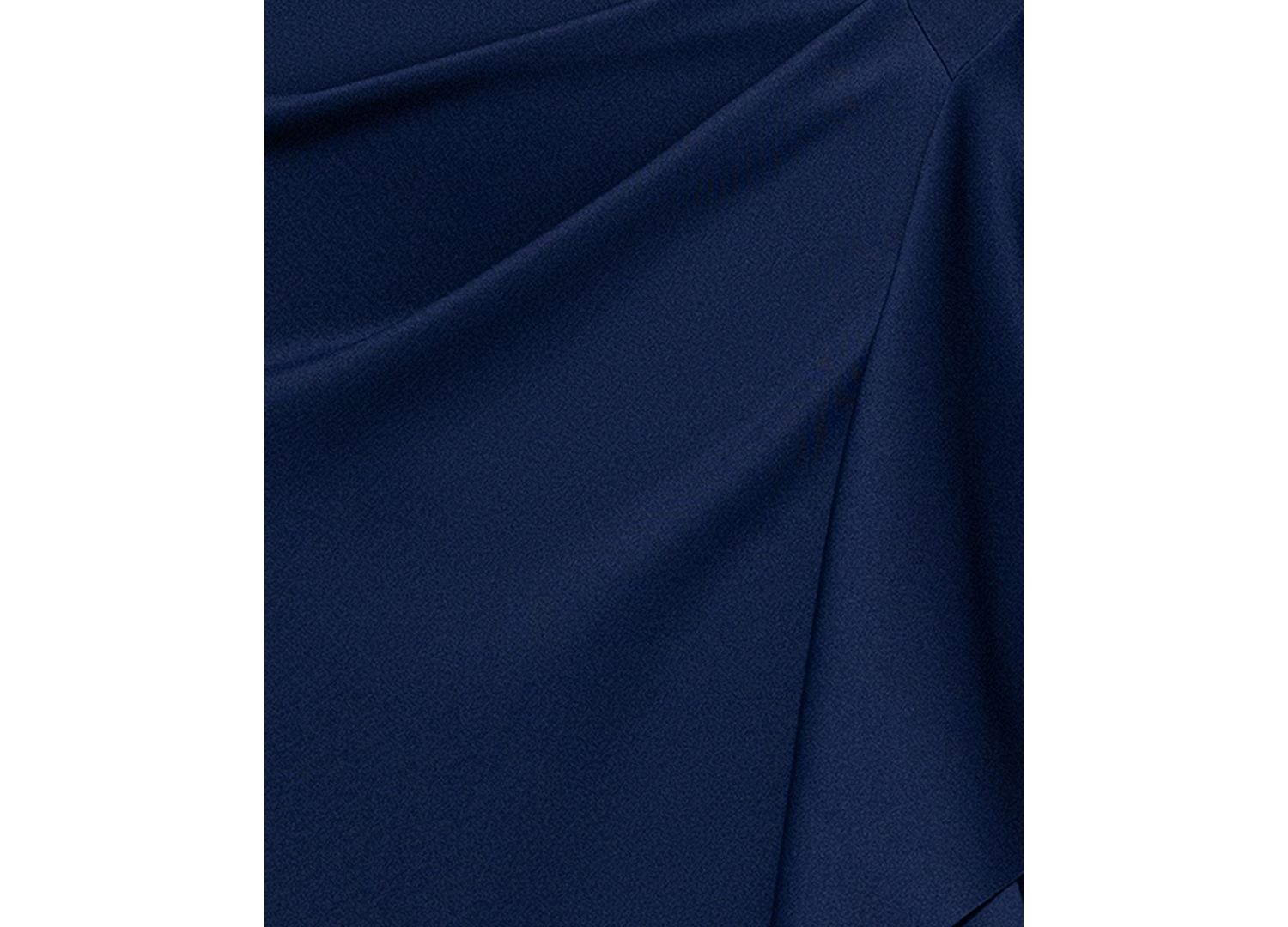 Plus V-Neck Ruffled Side-Slit Scuba Gown