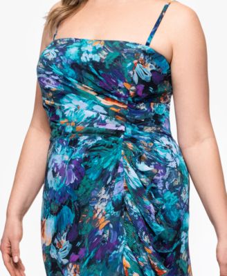 Plus Size Printed Ruffled Sleeveless Maxi Dress