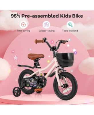 Kids Bike with Basket and Adjustable Handlebar for 3-4 Years Old