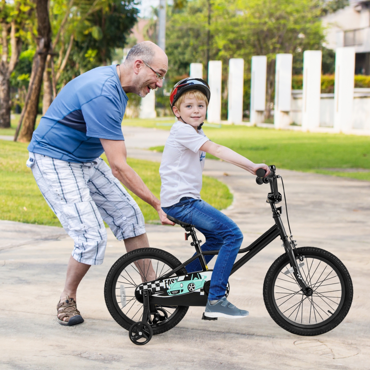 Kids Bike with Adjustable Seat and Low-Step Frame for Easy Mounting