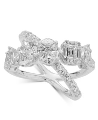 EFFY&reg; Diamond Multi-Shape Crossover Ring (1-5/8 ct. t.w.) in 18k White Gold or 18k Yellow Gold