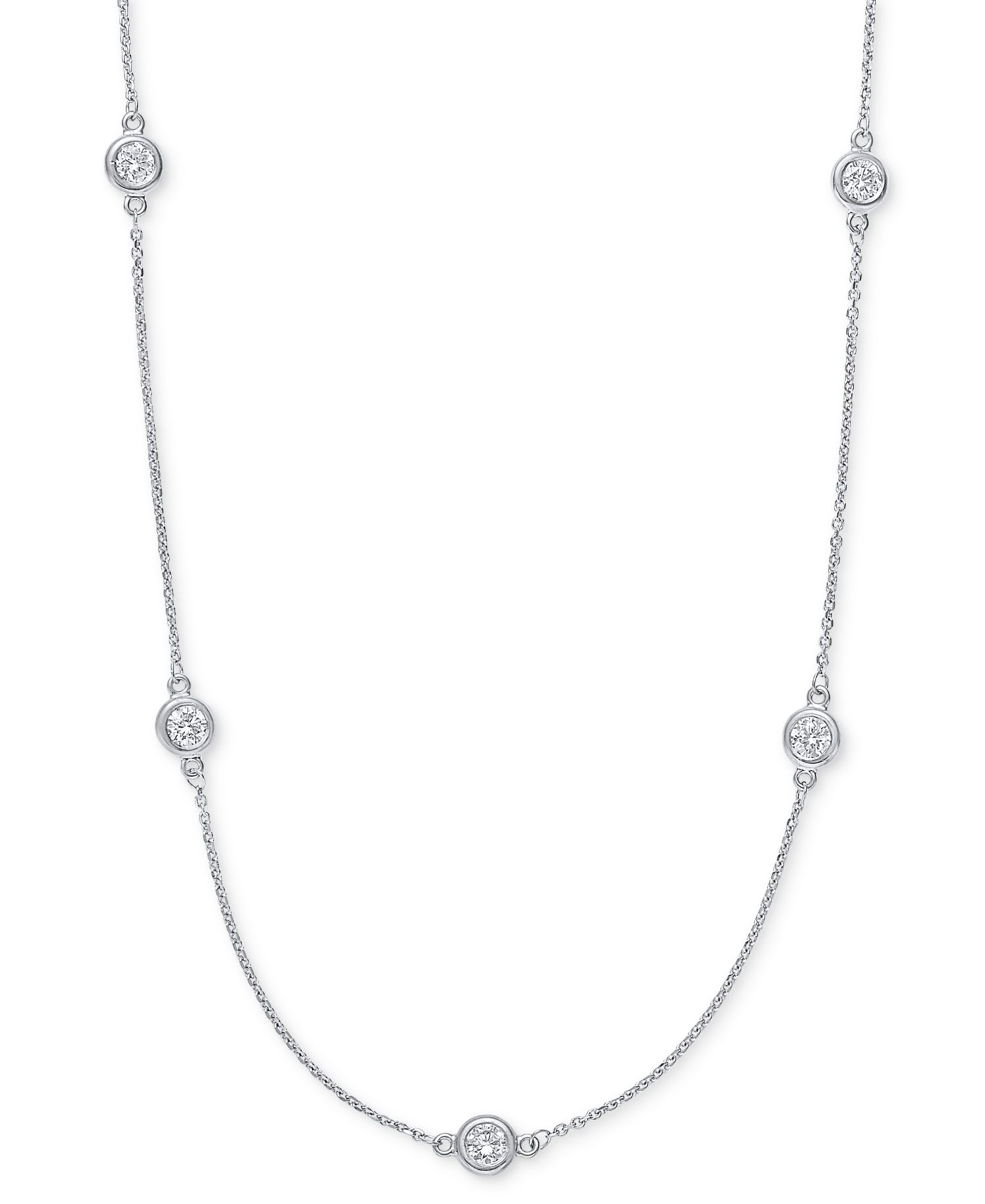 EFFY® Diamond Bezel 20" Statement Necklace (1 ct. t.w.) in 14k White, Yellow or Rose Gold