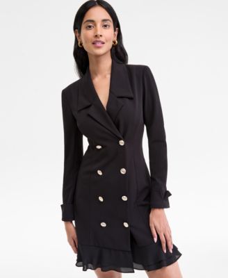 Women's Chiffon-Hem Blazer Dress