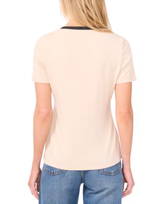 Women's V-Neck Ribbon-Trim Top