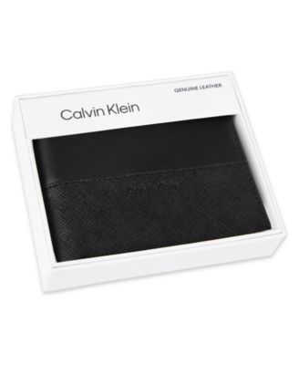 Men's RFID Overlapping Saffiano Slimfold Wallet