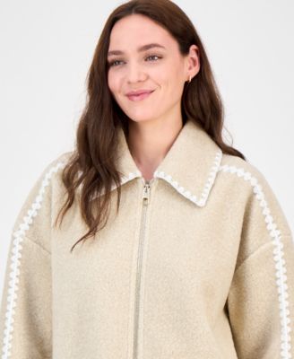 Women's Short Collared Zip Coat