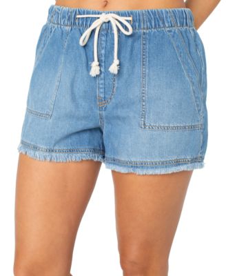 Juniors' Pull-On Utility Chambray Shorts