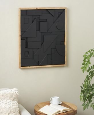 Wood 24" Contemporary Wall Decor
