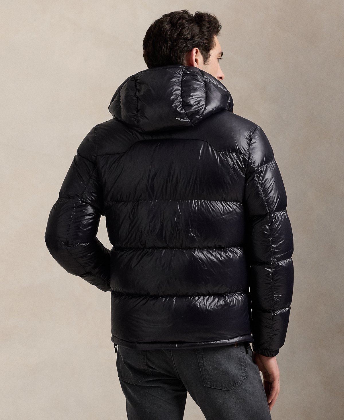 Polo Ralph Lauren Classic Black Bomber Jacket With Ribbed Trim And Structured Fit In Black