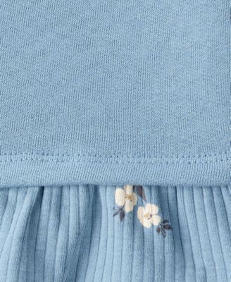 Baby Girls Floral Peplum Top & Flared Pants, 2 Piece Set