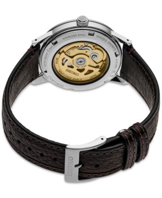 Men's Automatic Presage Style 60s Brown Leather Strap Watch 40mm