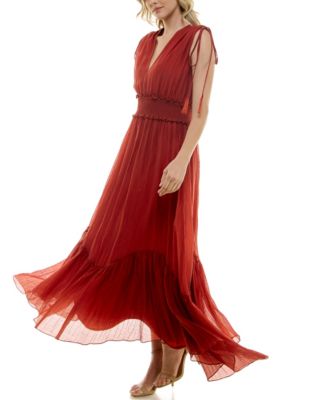 Women's V-Neck Handkerchief-Hem Dress