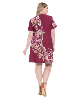 Plus Size Short-Sleeve A-Line Dress