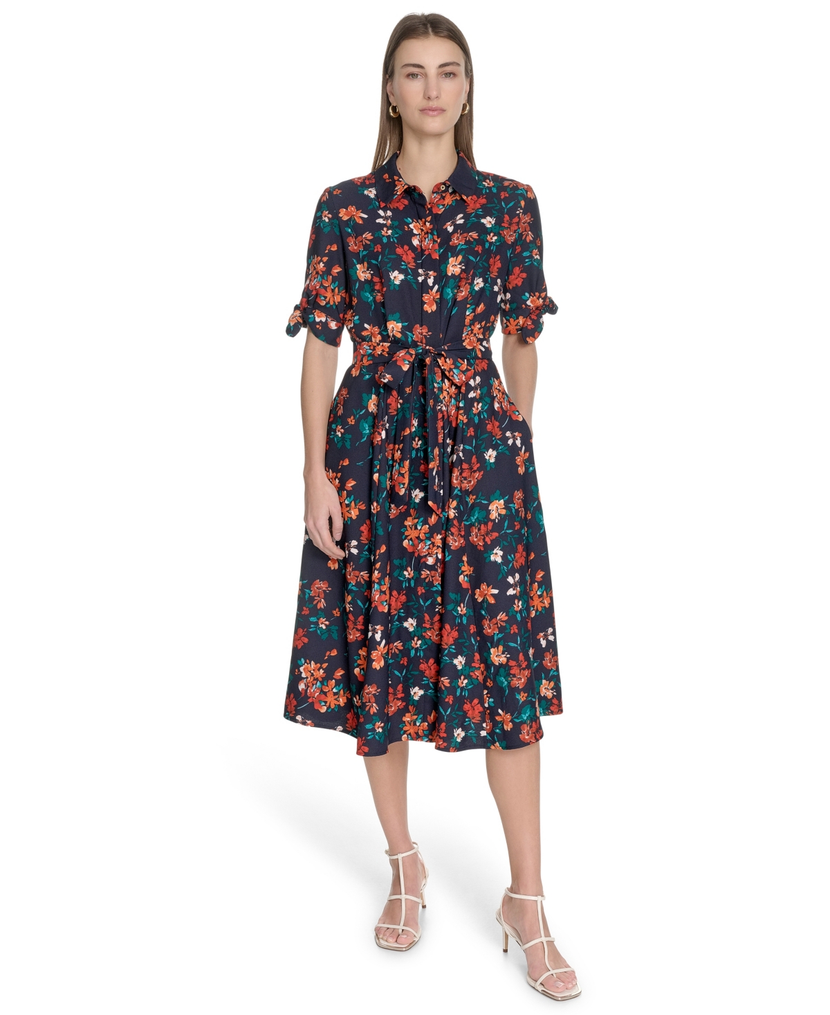 Calvin Klein Petite Short-sleeve Midi Shirtdress