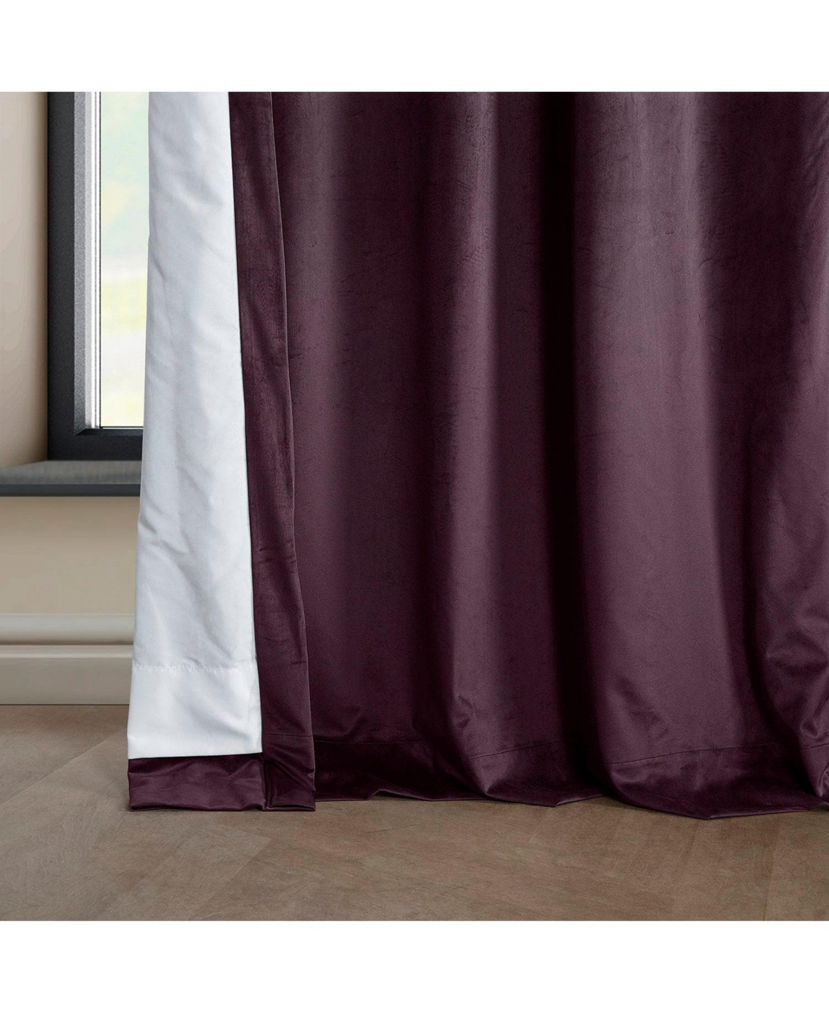 Half Price Drapes Heritage Plush Velvet Room Darkening Curtain In Purple