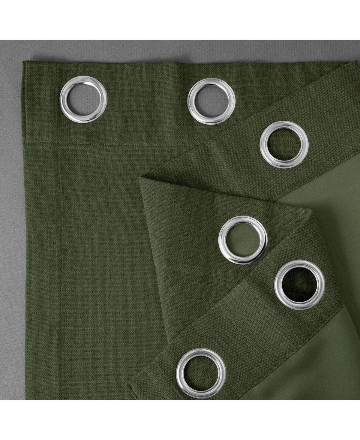 Half Price Drapes Grommet Textured Faux Linen Room Darkening Curtain In Green
