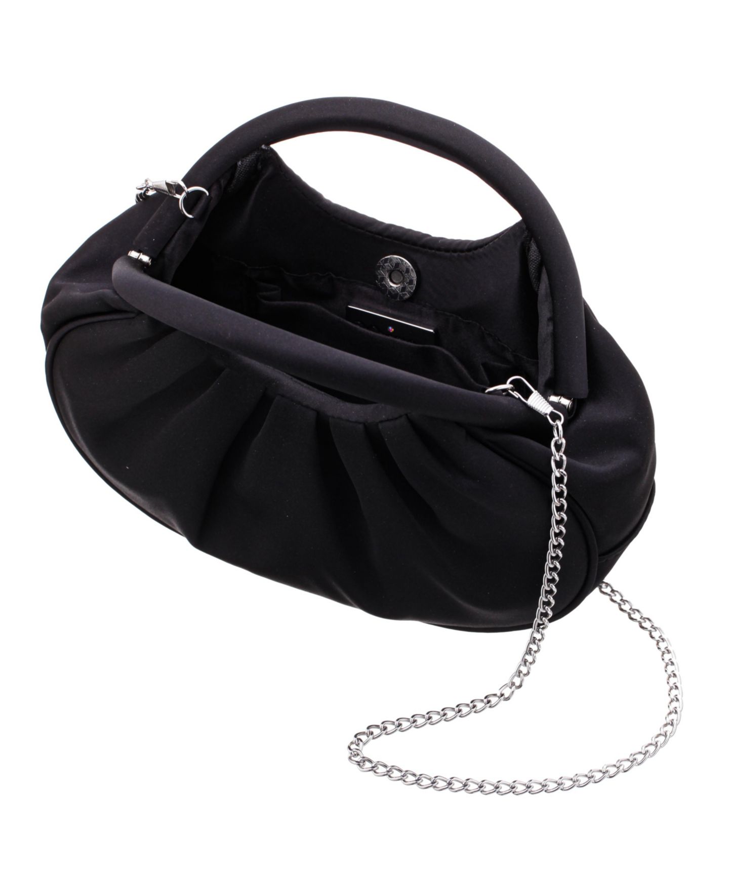 Женская сумка Nina Mini Moon with Cut Out Handle Satchel, цвет: Чёрный — фото 4