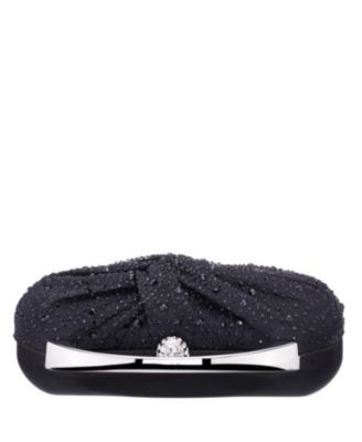 Crystal Twist Chiffon and Satin Minaudiere Clutch Bag