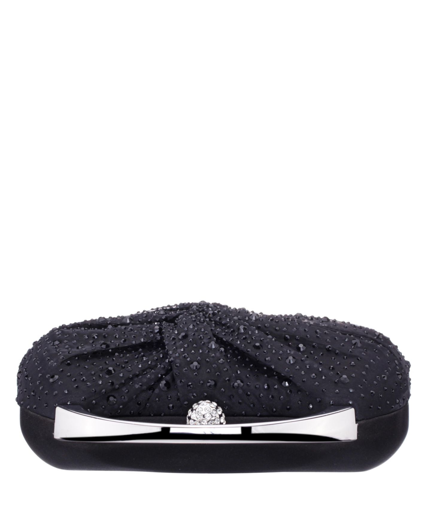 Женский клатч Nina Crystal Twist Chiffon and Satin Minaudiere Clutch, цвет: Чёрный — фото 5