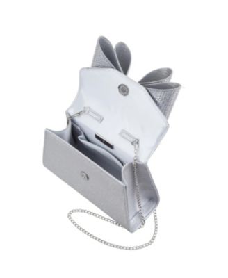 Crystal Double Bow Handheld Satchel Bag