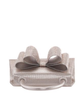 Crystal Double Bow Handheld Satchel Bag