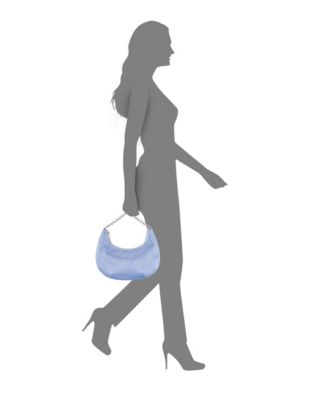 All Over Crystal Crescent Moon Crossbody Bag