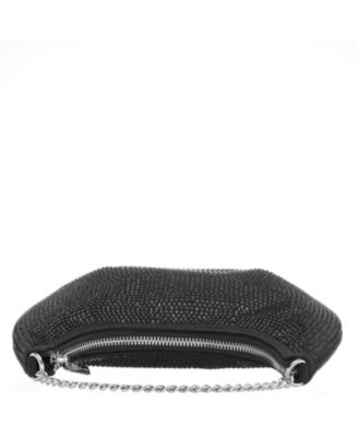 All Over Crystal Crescent Moon Crossbody Bag