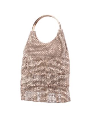 3-Tiered Crystal Mesh Ruffle Pouch Bag