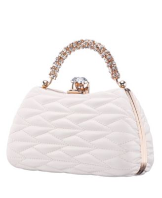 Quilted Minaudiere Handle Clutch Bag