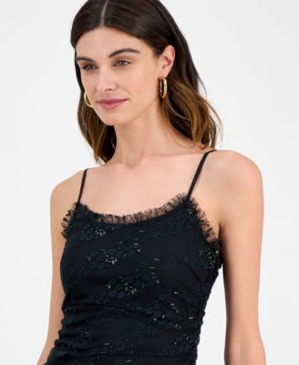 Juniors' Asymmetrical Lace Dress