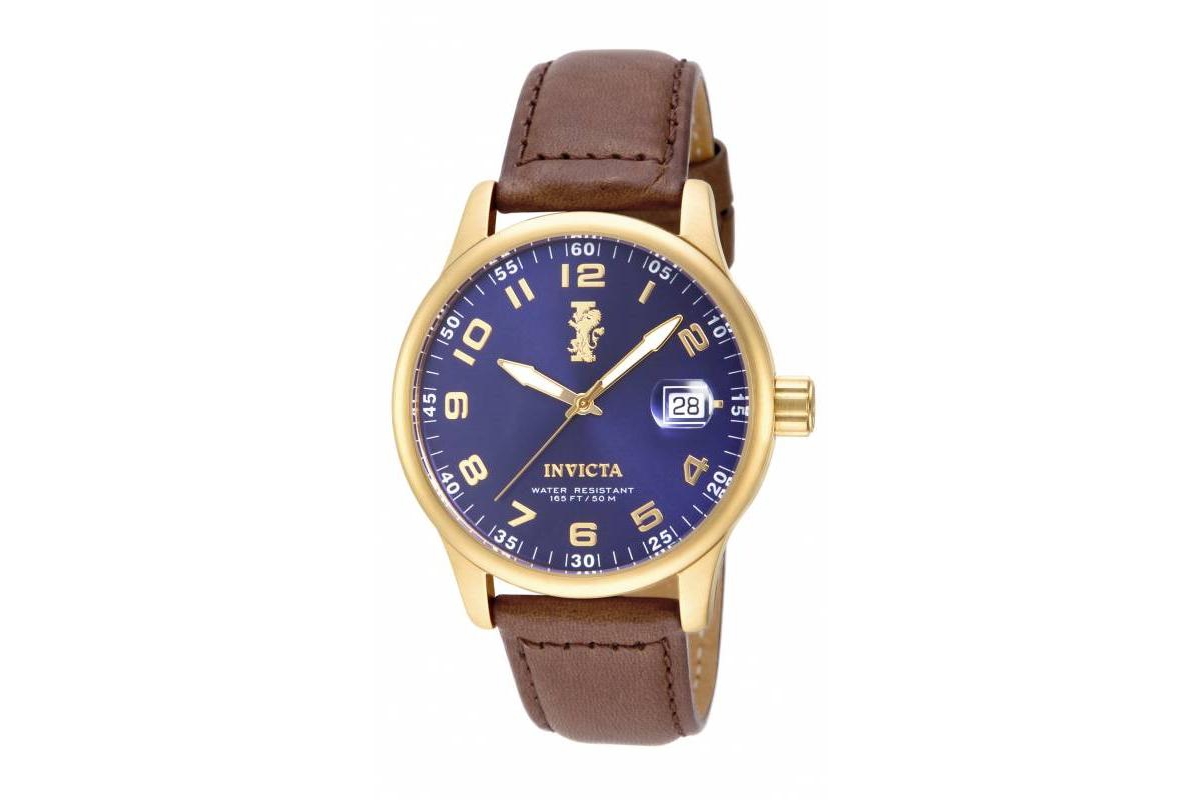 Men's 15255 I-Force Quartz 3 Hand Blue Dial Watch - Brown