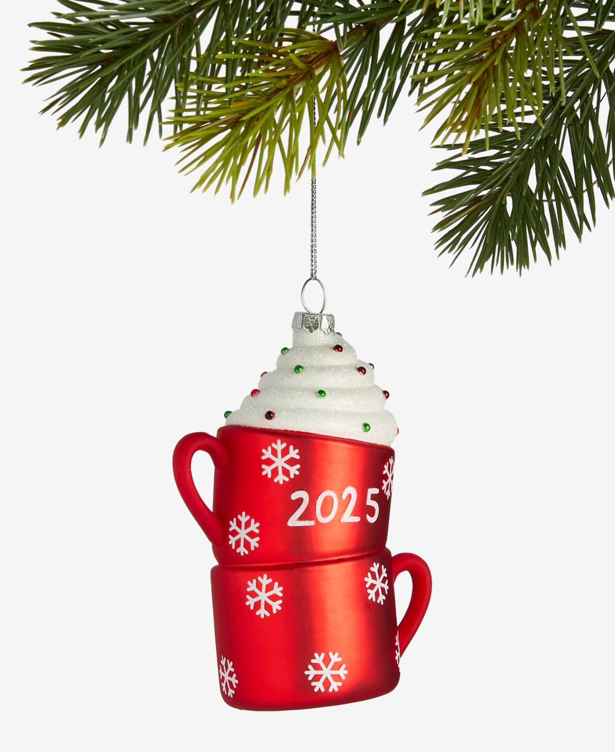 Holiday Lane Our First Mr. & Mrs. Double Hot Chocolate Cups Ornament, Macy's Exclusive In Red