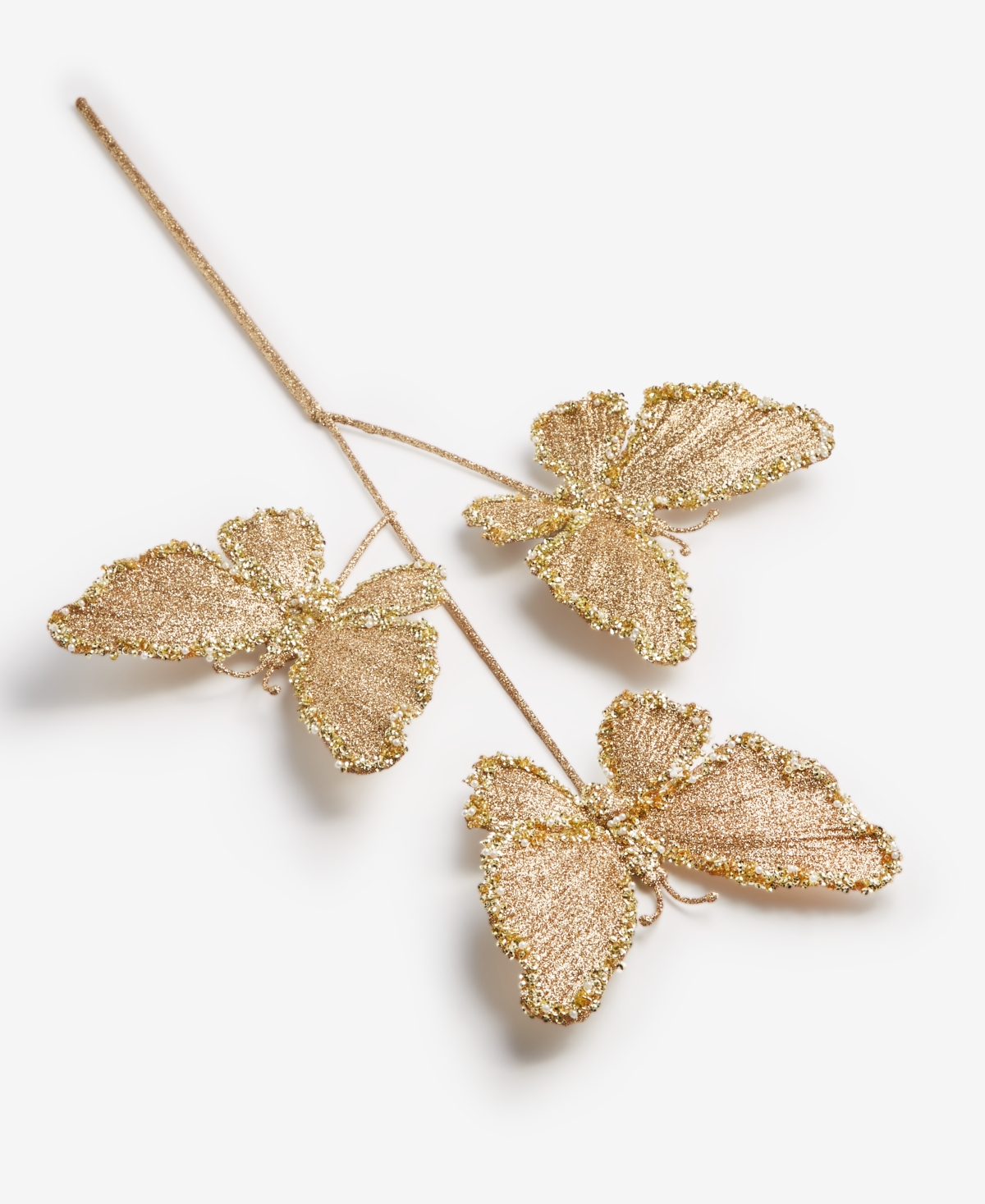 Holiday Lane Enchanted Forest Butterfly Pick Ornament, Macy's Exclusive In Gold
