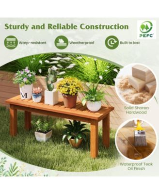 Wooden Plant Stand for Indoor and Outdoor Use – Solid Wood Flower Pot Holder Display Shelf