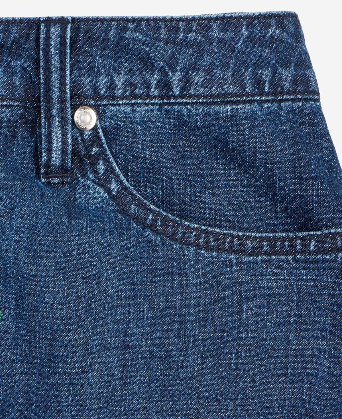On 34th Womens Cotton Denim Puff Sleeve Shirt Denim Flared Midi Skirt Exclusively At Macys In Blue