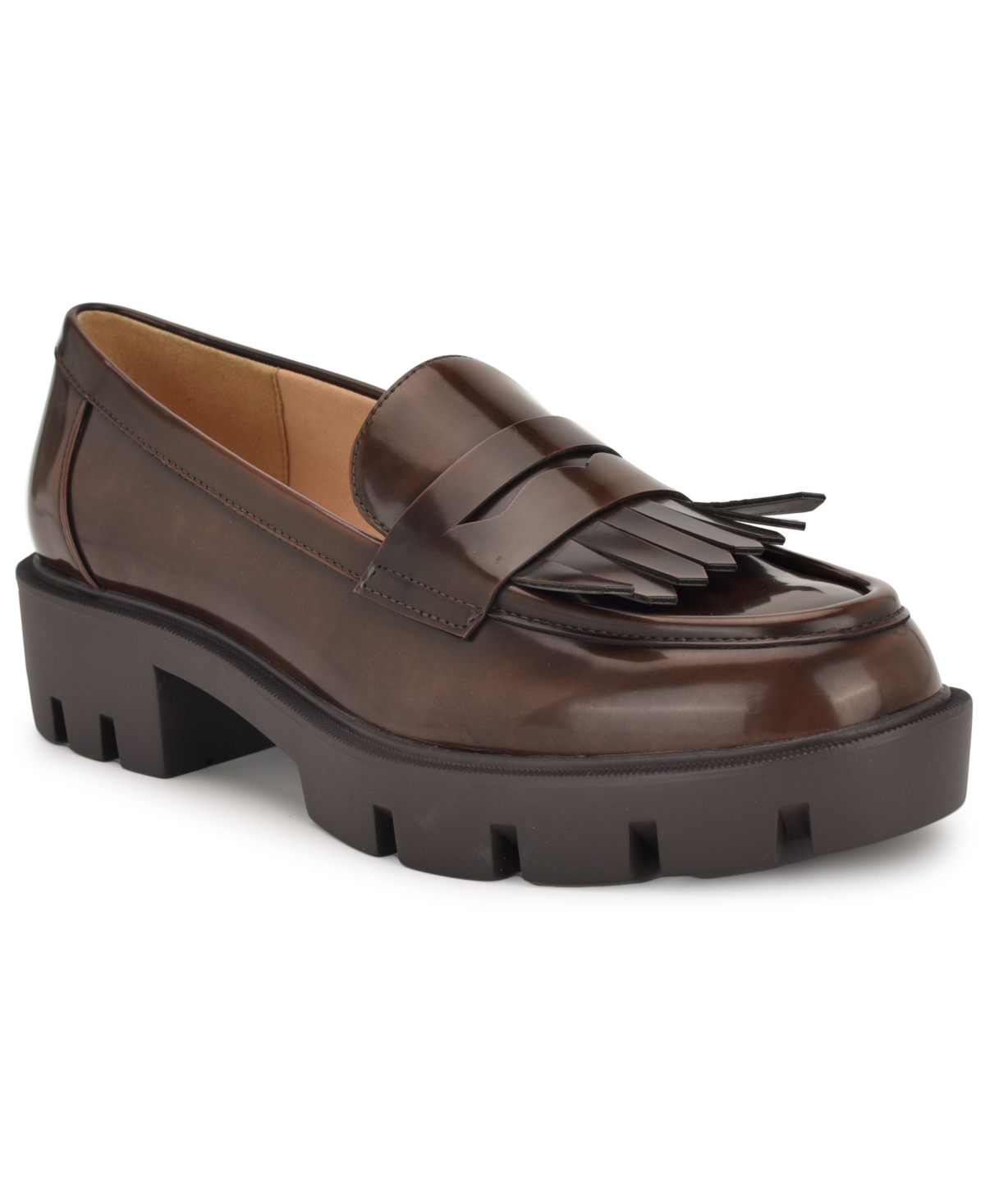 Women's Missa Lug Sole Penny Loafers - Wine Patent