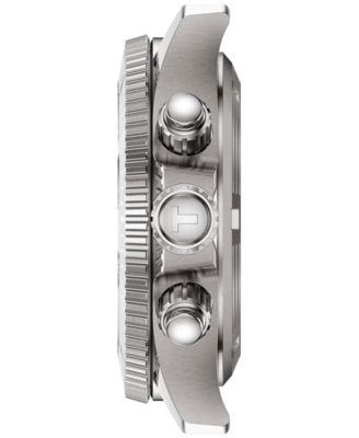 Men's Swiss Chronograph Seastar 1000 White Rubber Strap Watch 38mm