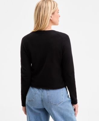 Women's Crewneck Button-Front Cardigan, Exclusively at Macy's