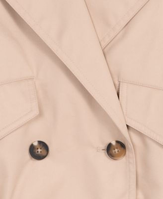 Women's Solid Cropped Trench Jacket, Exclusively at Macy's