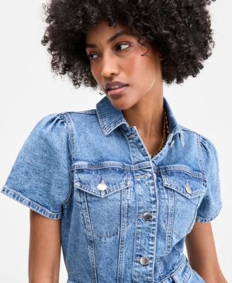 Women's Denim Trucker Mini Dress, Exclusively at Macy's